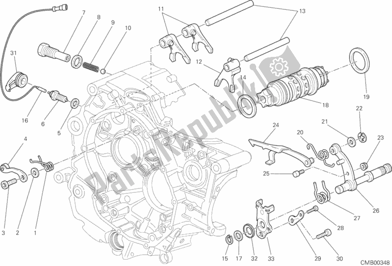Alle onderdelen voor de Schakelnok - Vork van de Ducati Monster 795 ABS Thailand 2014